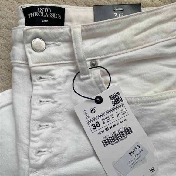 BNWT ZARA cropped flare jeans - size 36/US 4 - Picture 5 of 5